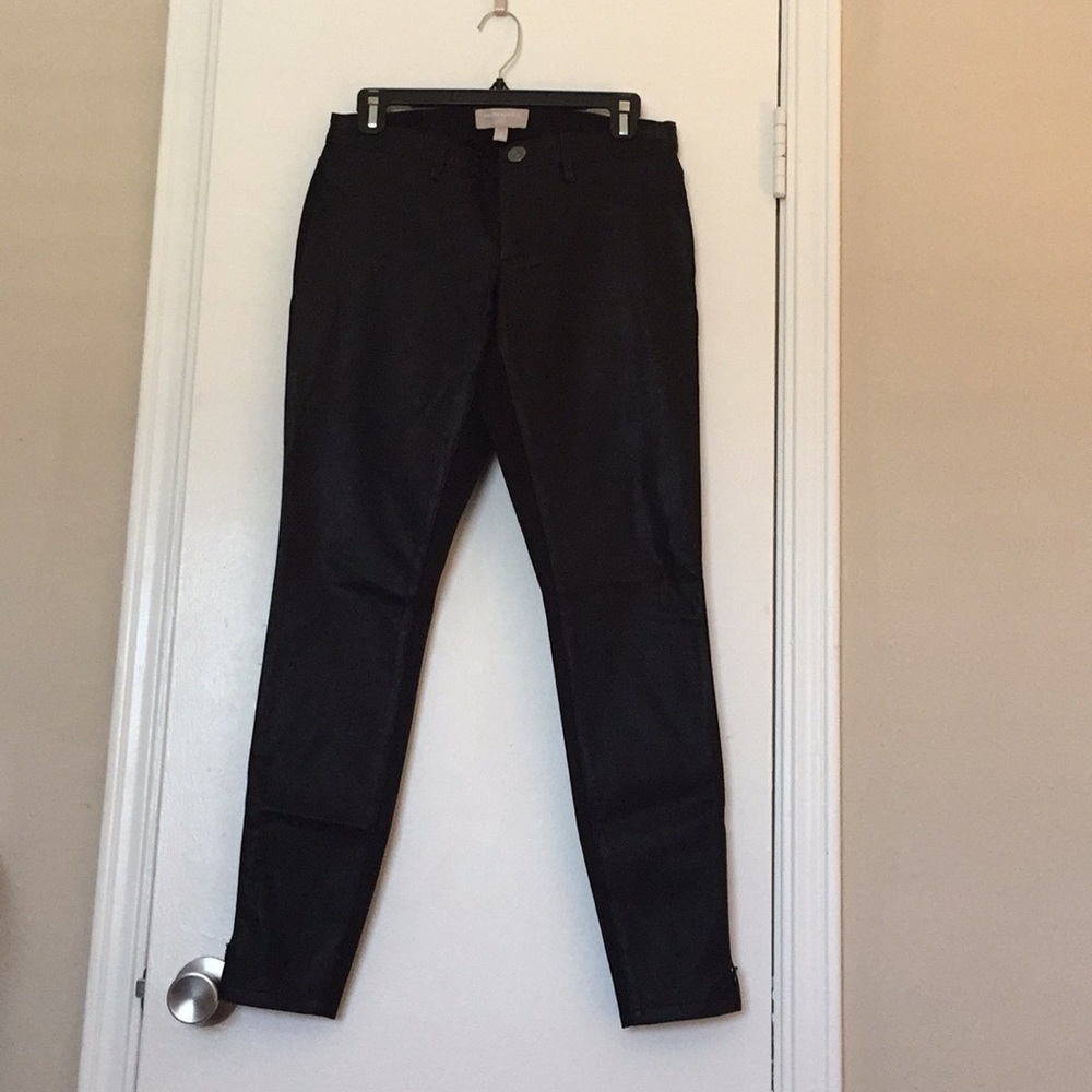 Black Leather Skinny Jeans